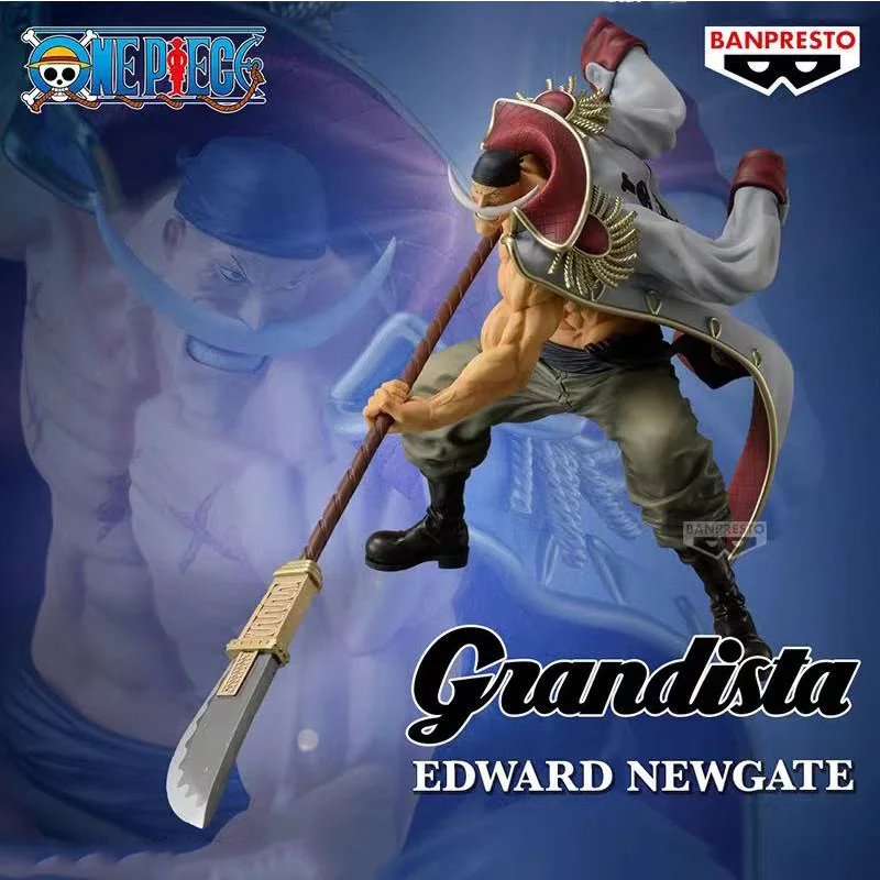 Figura de Acción Original en Stock de Bandai One Piece Grandista, Personaje de Anime de Barbablanca Limitado, Modelo de Juguete Articulado, Regalo para Niños