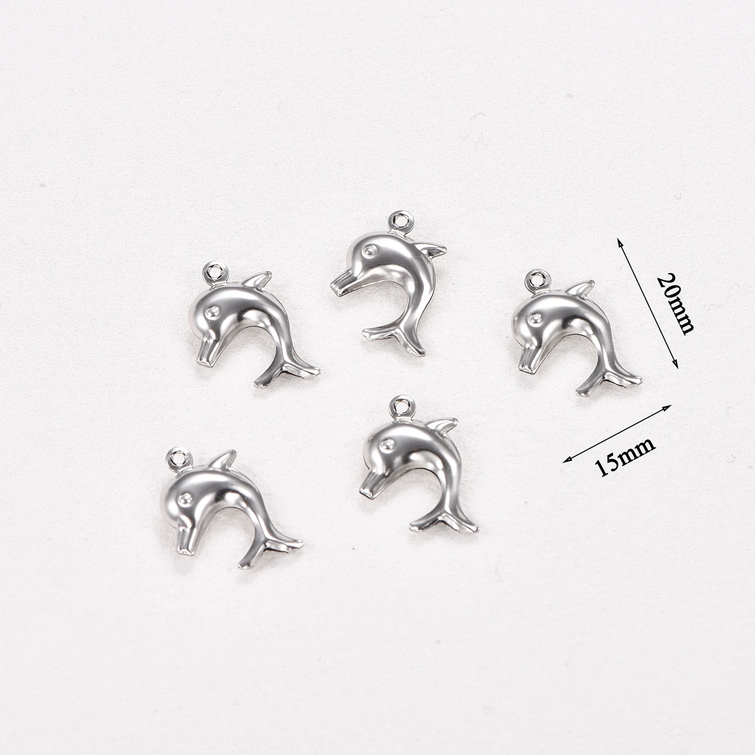 10 Stück Edelstahl-Anhänger Delfin, Seestern, Muschel, Komponenten für die Schmuckherstellung, Tier-Schmuck, DIY-Zubehör, Großhandel – Detail 5