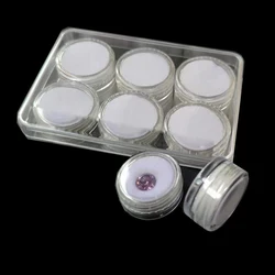 Transparent Round Gemstone Display Storage Box Gems Jewelry Container Jar Loose Diamond Organizer Collection Case Tray With Lid