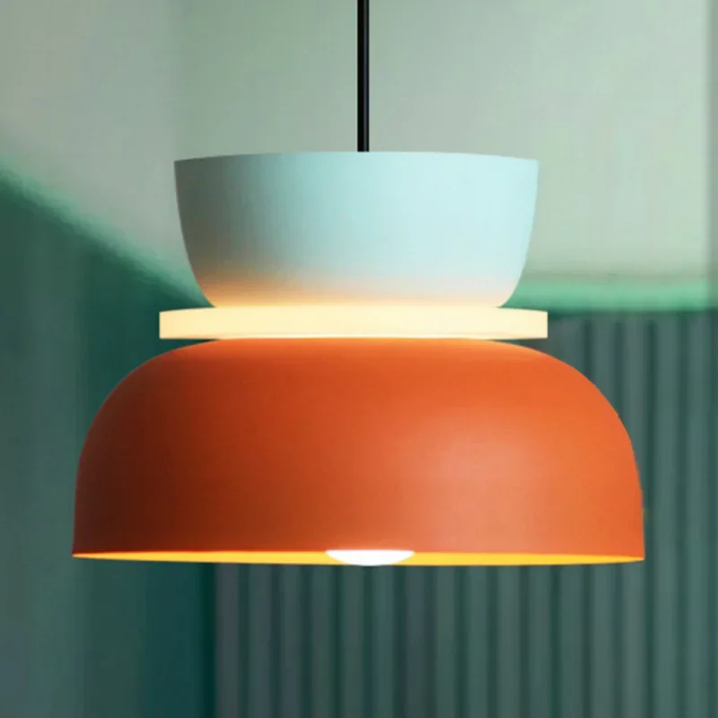 Lampe Suspendue Industrielle Rétro en Fer à Tête Unique, Luminaire Décoratif d'Nik, Lustre Coloré, Idéal pour un Salon ou une Salle à Manger