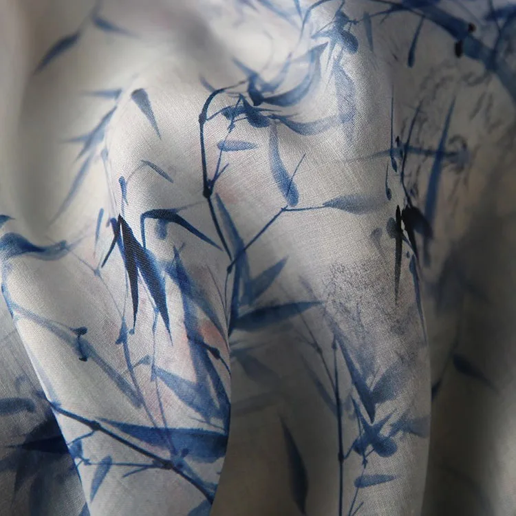 

1 ярд, новая натуральная ткань рами для лоскутного шитья, бамбуковый принт в национальном стиле, юбка, платье, рубашка, сумка, ткань Cheongsam