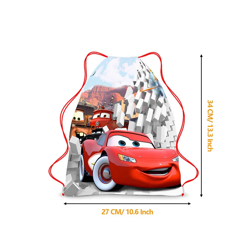 6/24 قطعة سيارات عالية الجودة البرق ماكوين موضوع حقائب الحفلات للأطفال أعياد الميلاد غير المنسوجة الرباط حقائب للهدايا حقيبة مدرسية #2
