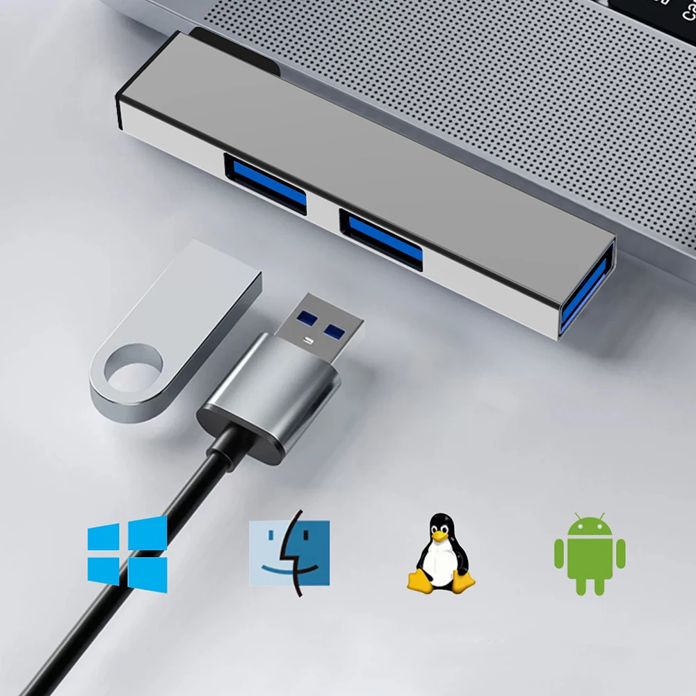 3 in 1 USB Docking Station OTG USB 3.0/Type-C 3.0 To 3 USB Multi Port HUB Speed 5.0Gbps 3 Port for PC Computer Laptop