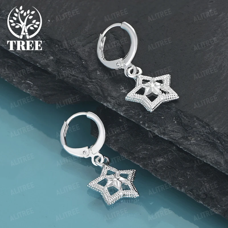 

Fashion 925 Sterling Silver Cute Stars Drop Earring For Women Party Beautiful Wedding Jewelry Fine Banquet Gift Accessories