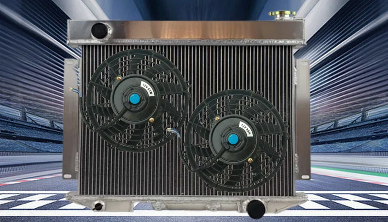 For 1957 Ford Custom L6 Engine 57 Aluminum Radiator+FAN