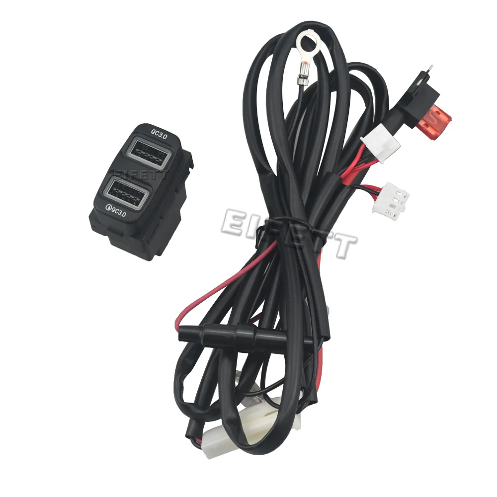 New QC3.0 Double socket USB Quick Car Charger Socket For Mitsubishi Outlander Lancer EX Pajero Sport ASX V73 V93 V97  2007-2012 view 2