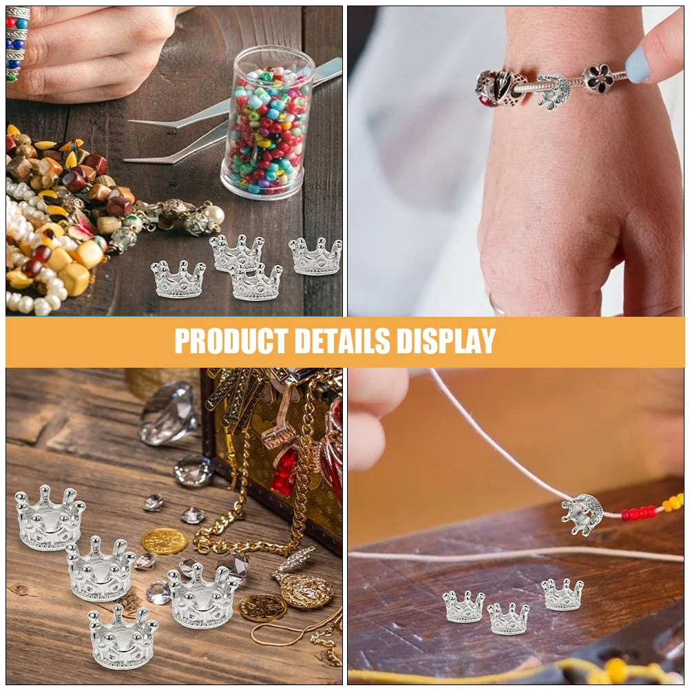 120 Pcs Vintage Jewelry DIY Accessories Alloy Crown Charms Pendants Chic Mini Crowns Zinc for Crafts