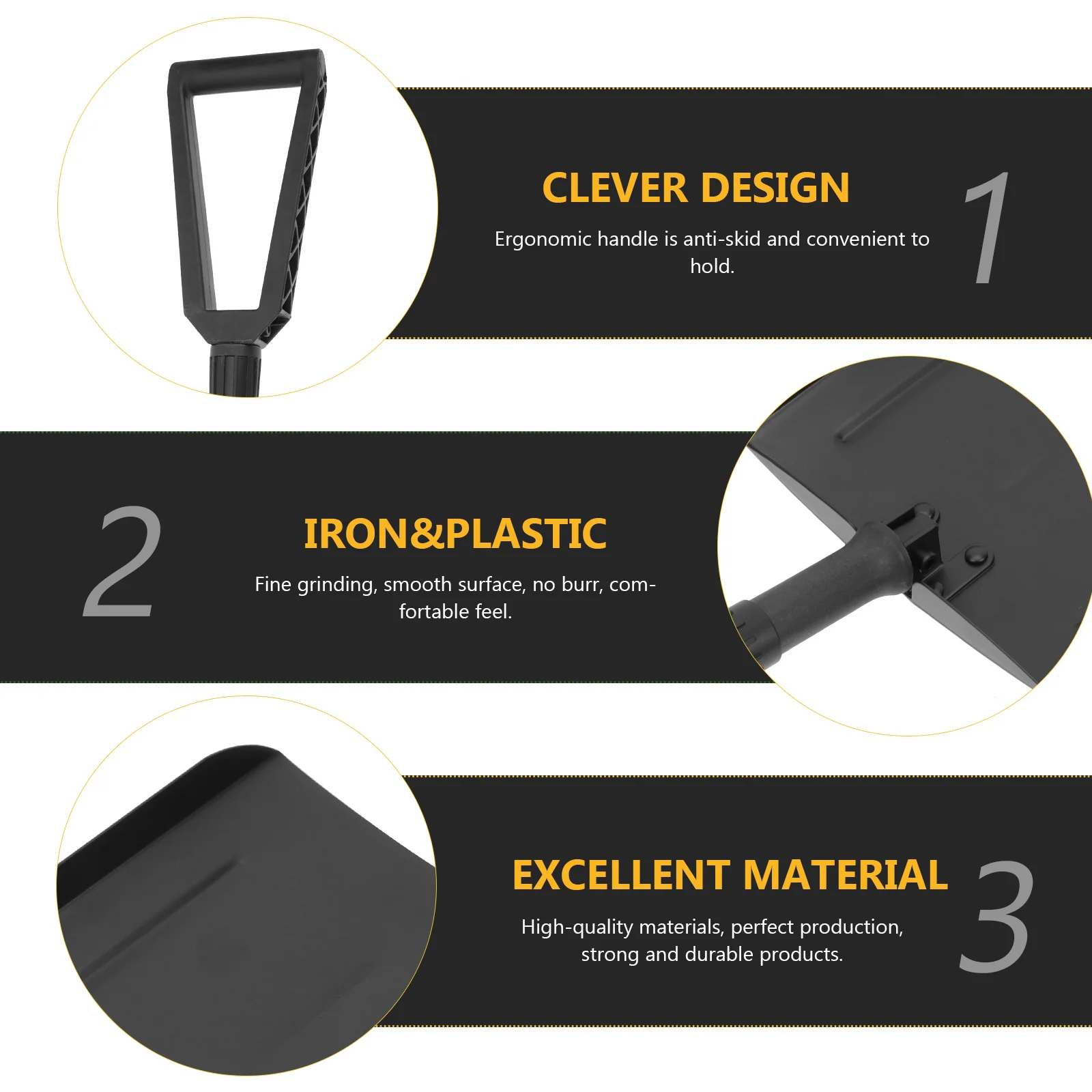 

Snow Shovel Retractable Design Long Use Ergonomic Handle Mud Removal Multi-Function Deicing Tool Car Essential