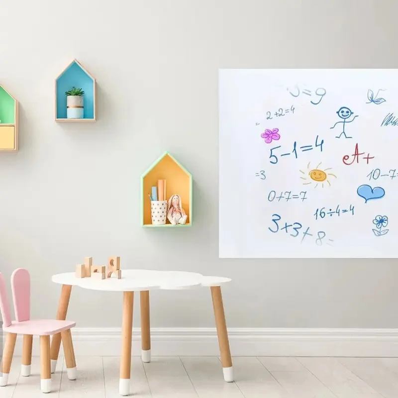Multi-Size Static Cling Dry Erase Whiteboard Wall Sticker Easy to Clean No Wall Damage White Board Decal for Home FX5847