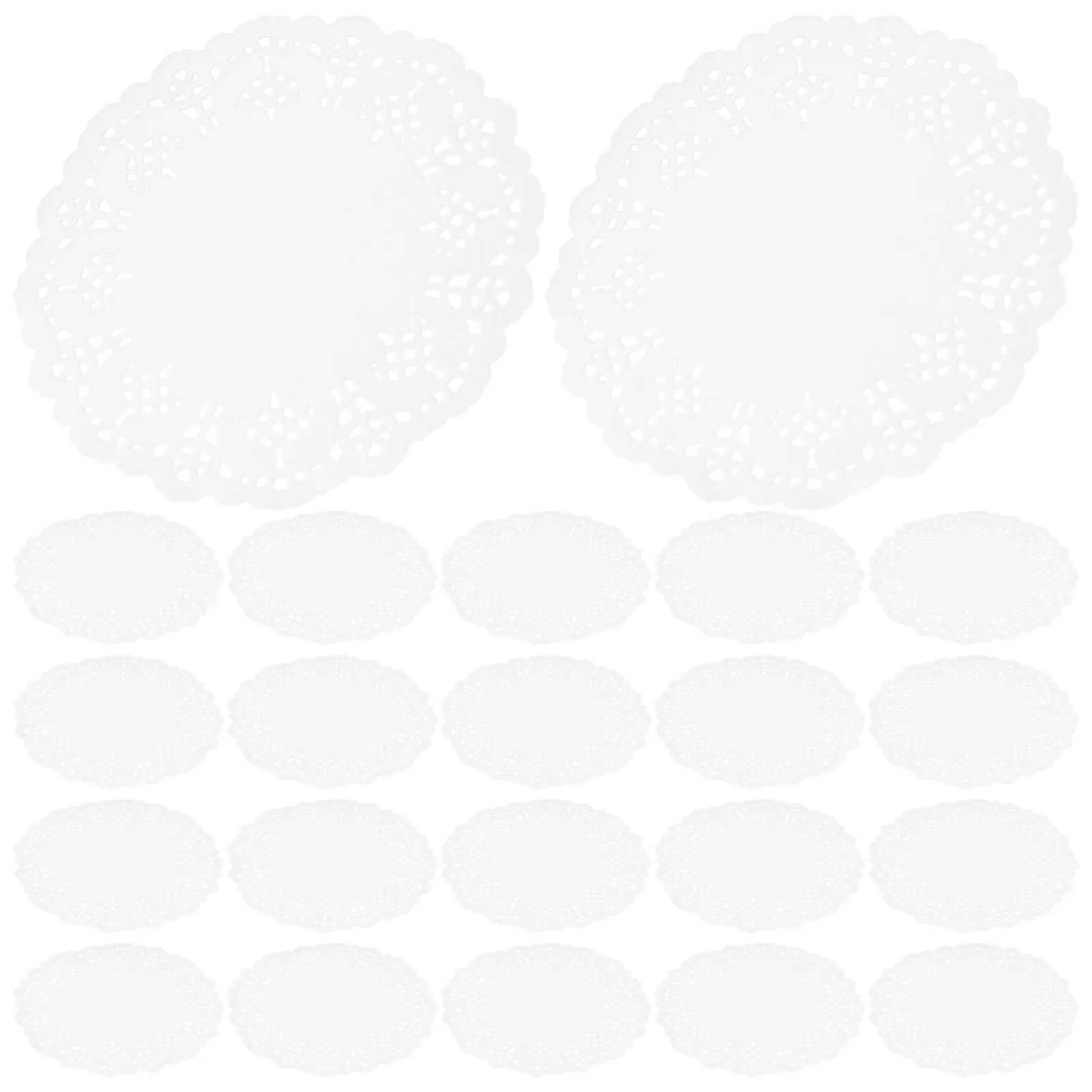 600Pcs Paper Doilies for Cake White Round Lace Placemats Dessert Tray Liners Food Safe Non Slip White Round Lace Paper Placemat