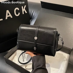 MOODS Retro Flap Design Shoulder Crossbody Bags For Women 2026 Latest Luxury Designer Handbags Solid Color Small Square Satchels