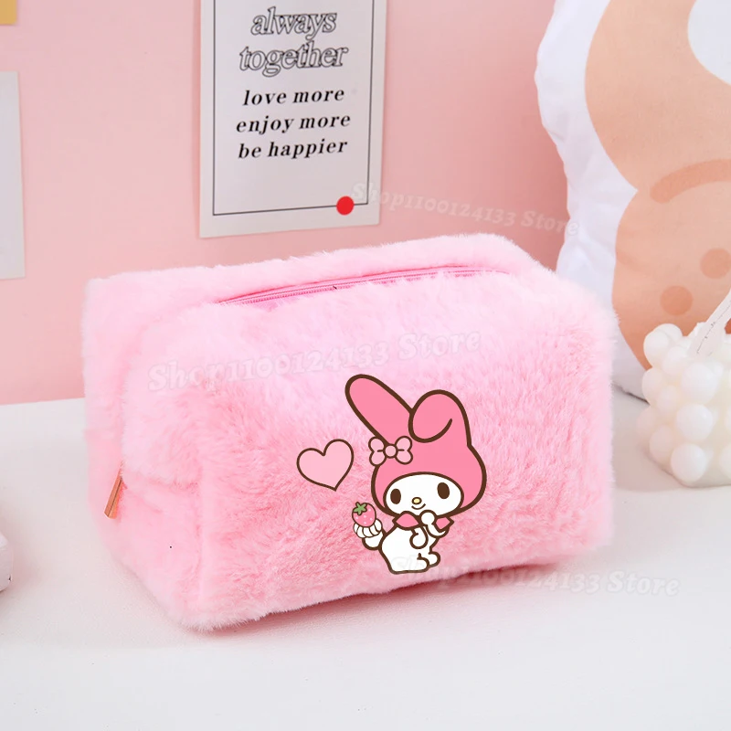 Borsa per il trucco della ragazza Melody Cute Anime Print Borsa per cosmetici da ufficio morbida da donna Borsa da viaggio portatile per bambini Moneta Kawaii nella custodia per il trucco