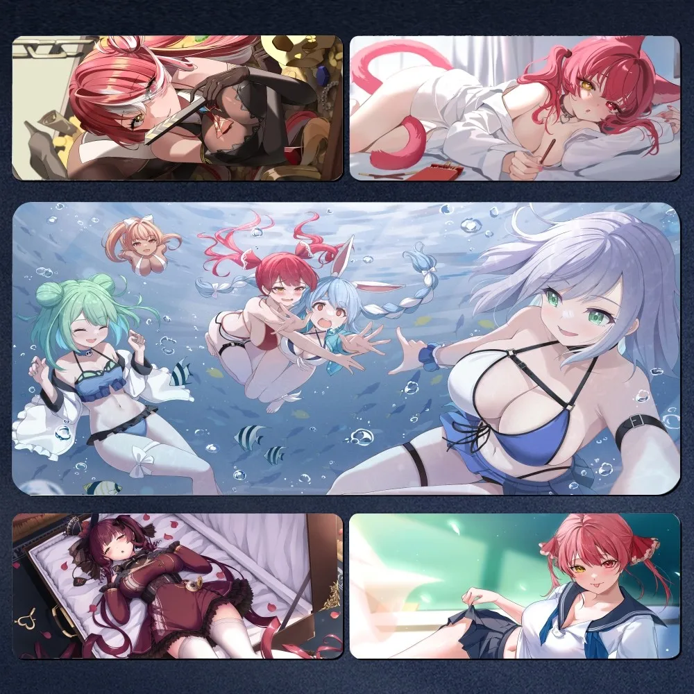 

Houshou Marine Hololive Anime Girl Mousepad Large Gaming Mouse Pad LockEdge Thickened Computer Keyboard Table Desk Mat