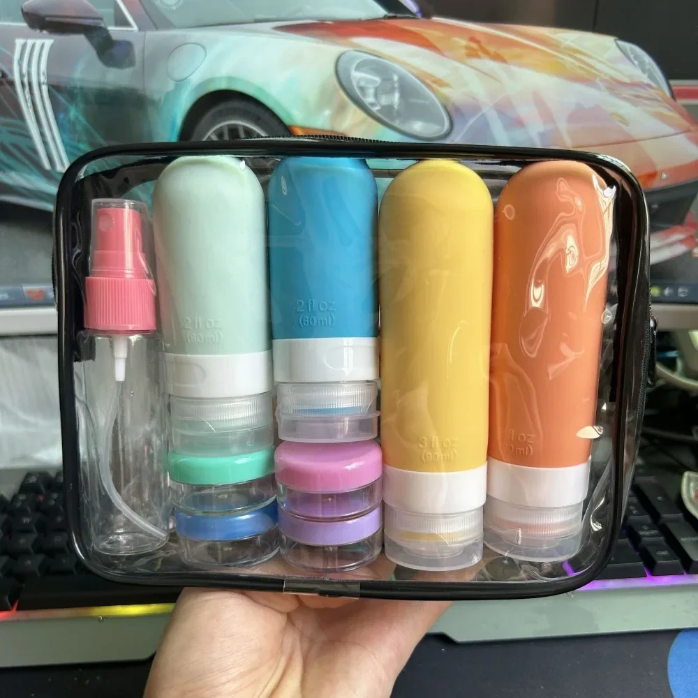 17/4Pcs Travel Bottle Set Leak-Proof Container Portable Refillable Toiletries Shampoo Conditioner Lotion Liquid Empty Bottles