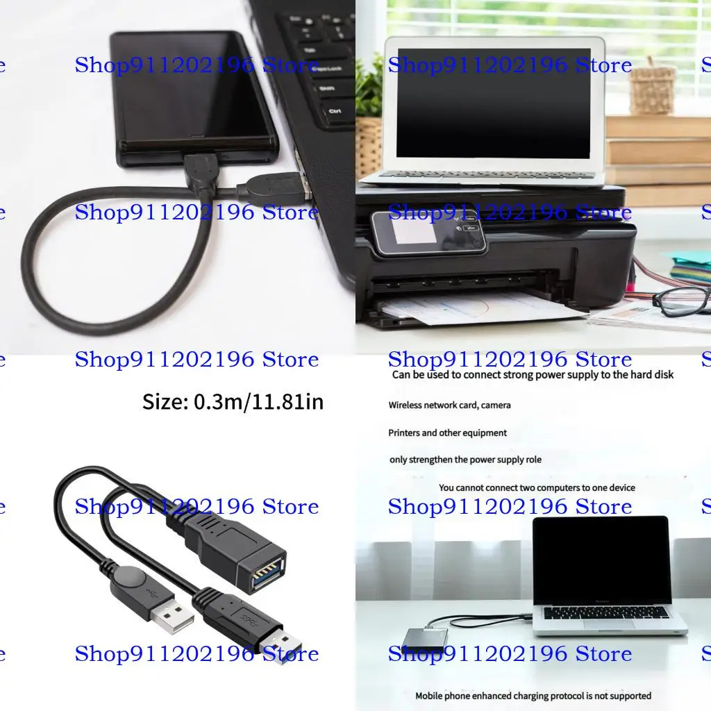 

P82A Device Y Cable USB3.0 Male To Female Connection USB2.0 Inputs Quick Data Cable