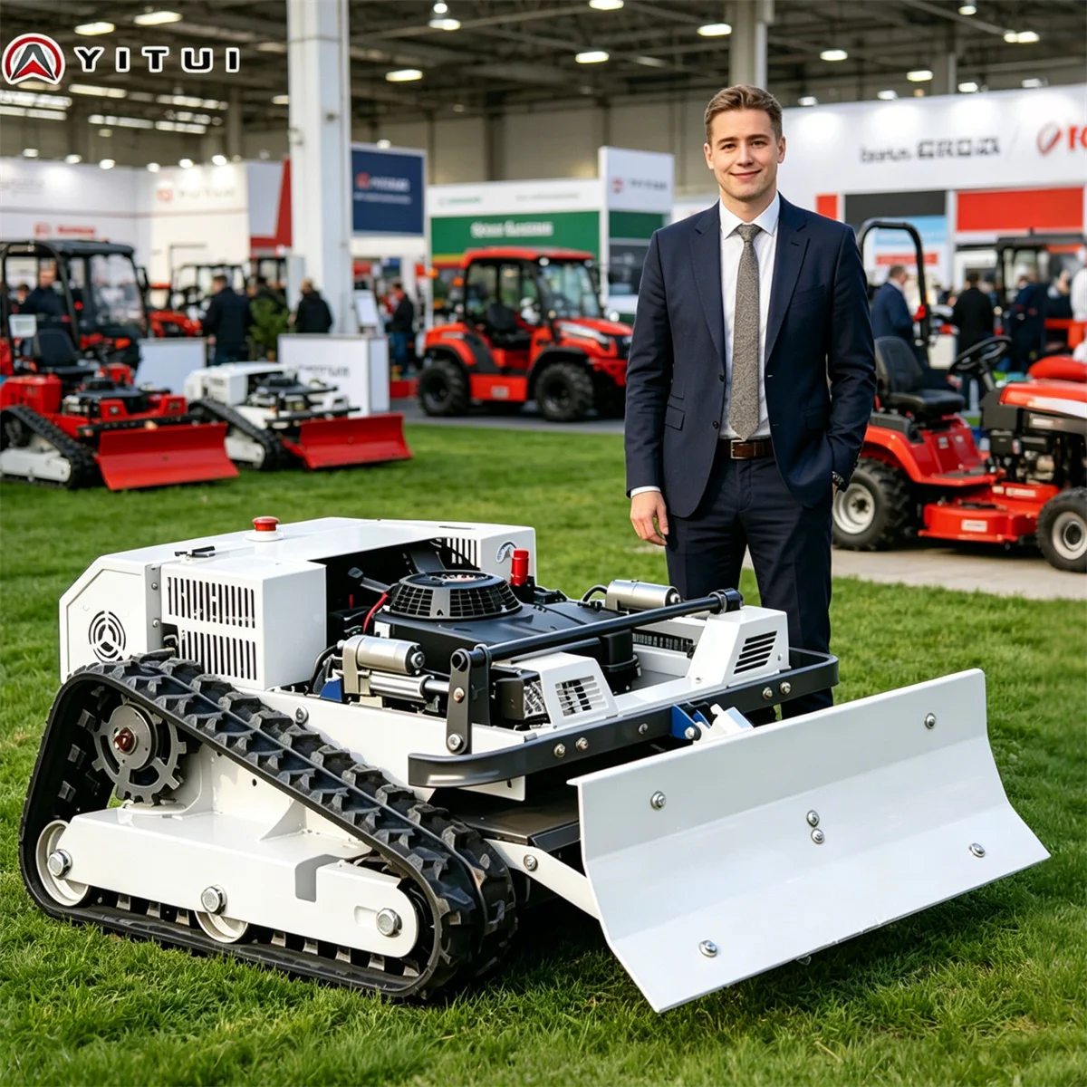 Meistverkaufter 800mm Ferngesteuerter Rasenmäher mit EU-Standardmotor, Familien-Spezial-Raupenrasenmäher, Günstig und Individuell Anpassbar