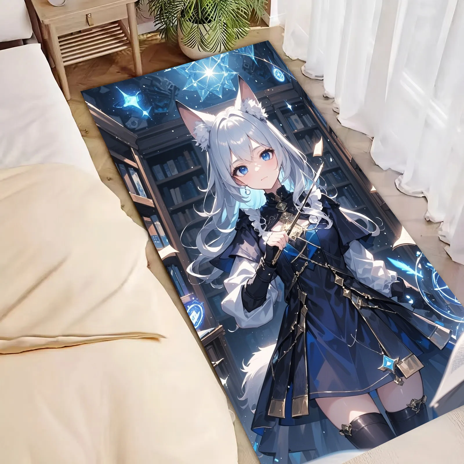 Entrance Mat Personalized Two-dimensional Animation Custom Doormat Bedroom Bedside Mat for Japanese Anime Character Room Decor