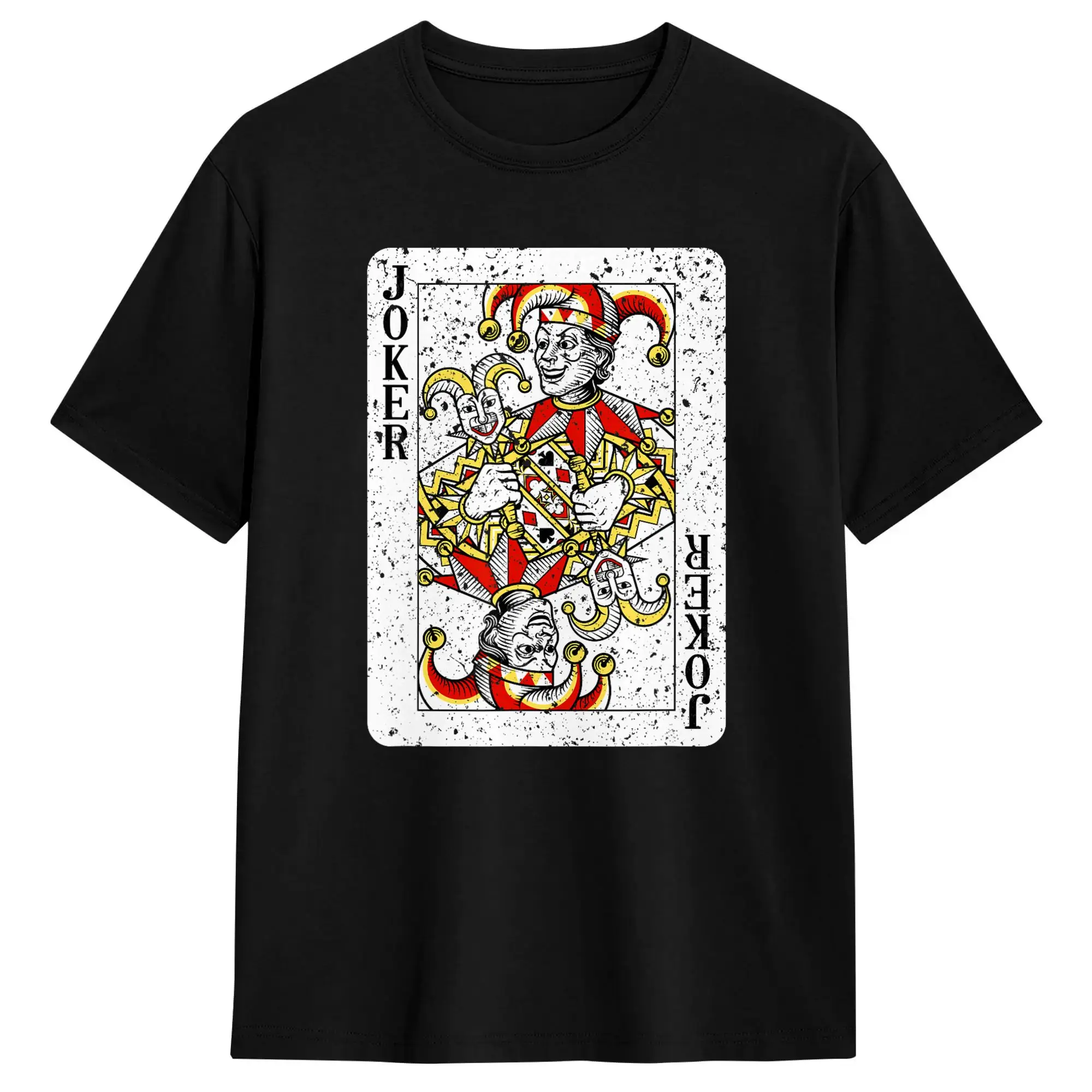 Joker Deck of Playing Cards Vintage Retro Style T-Shirt Summer  Cotton T-Shirts For Men Pattern Tshirt Short Sleeves Basic Tees