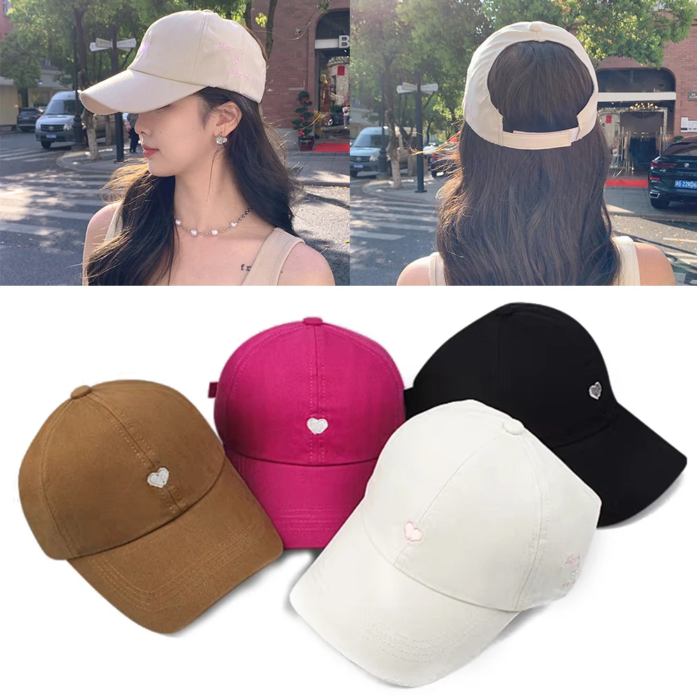 2024 High Ponytail Baseball Cap Love Embroidery Women's Summer Hat Sun Visor Hat With Ponytail Hole Breathable Baseball Cap