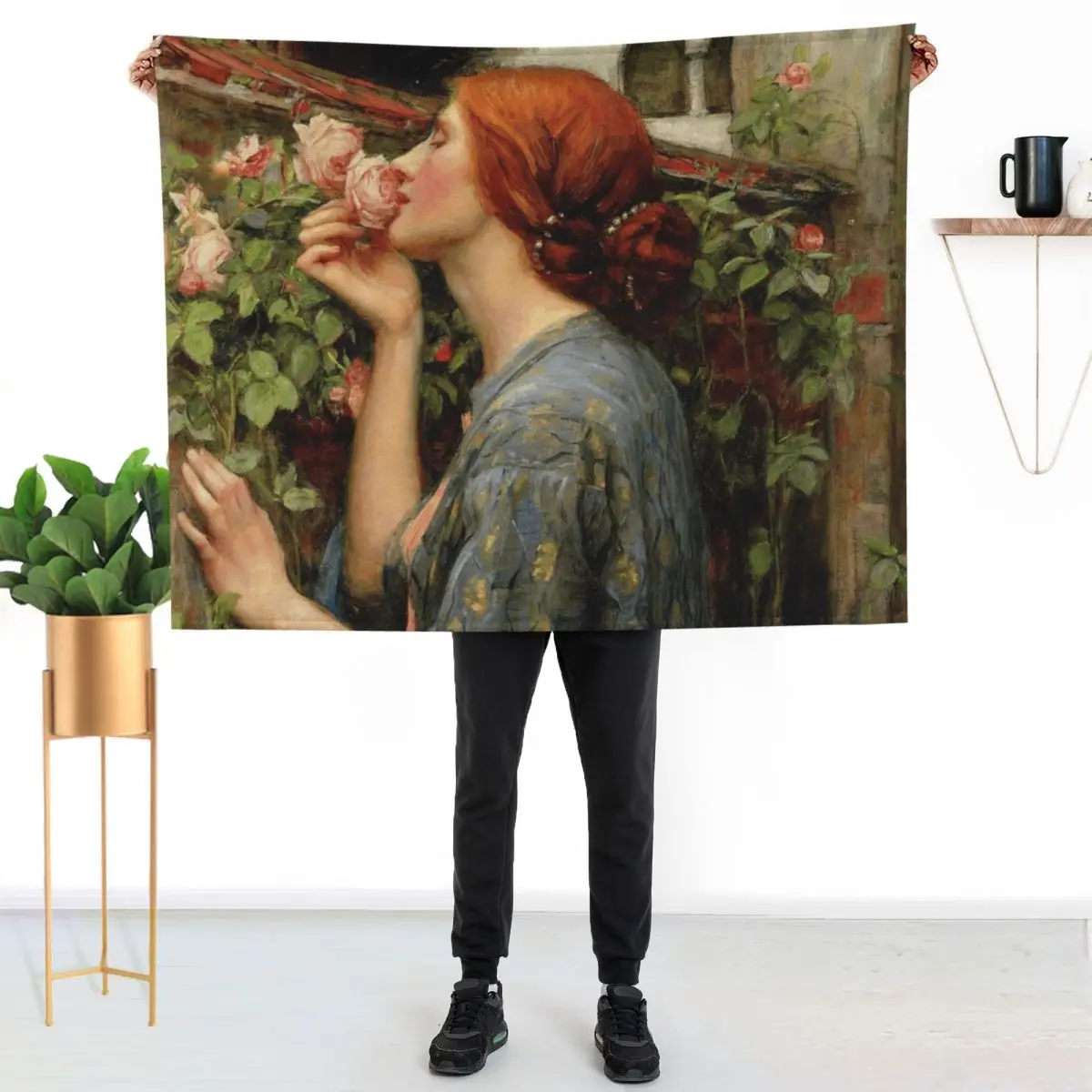 

The Soul of the Rose -John William Waterhouse Throw Blanket Soft Bedroom Blanket for Night Sleeping
