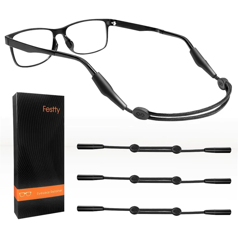 

Glasses Strap Sports 3 pcs, Eyeglasses Strap Holder for Kids Women Men,Adjustable Sunglasses lanyard string chain