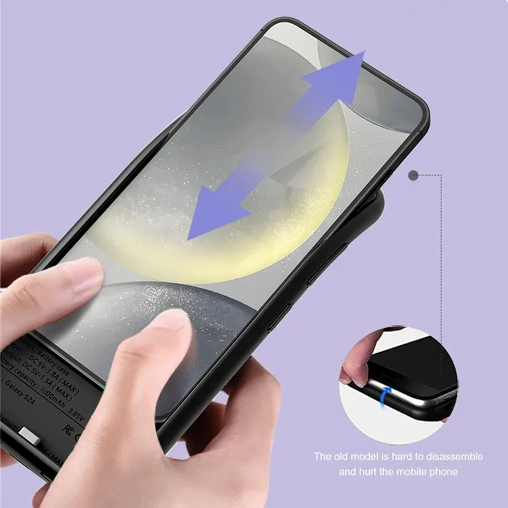 

Модный чехол-зарядное устройство 10000 мАч для Samsung Galaxy S25 Edge S25 Ultra S24 Plus S23 S22 Power Case Power Bank S25 Edge