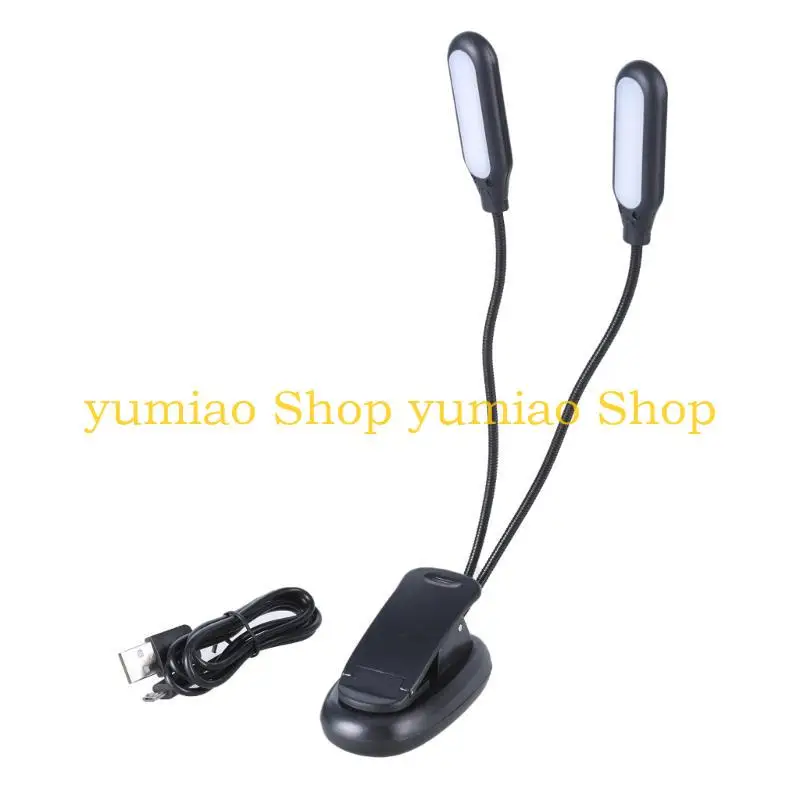 587B Led Desk Clip Lamp with USB Charging,1000mAh Rechargeable 3 Lights Clamp Light