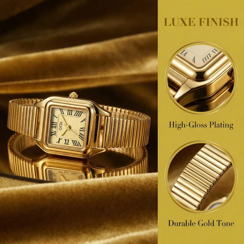 

Модные женские часы с квадратным маленьким циферблатом, женские кварцевые часы, роскошные элегантные женские наручные часы со стальной лентой, Relogio Feminino