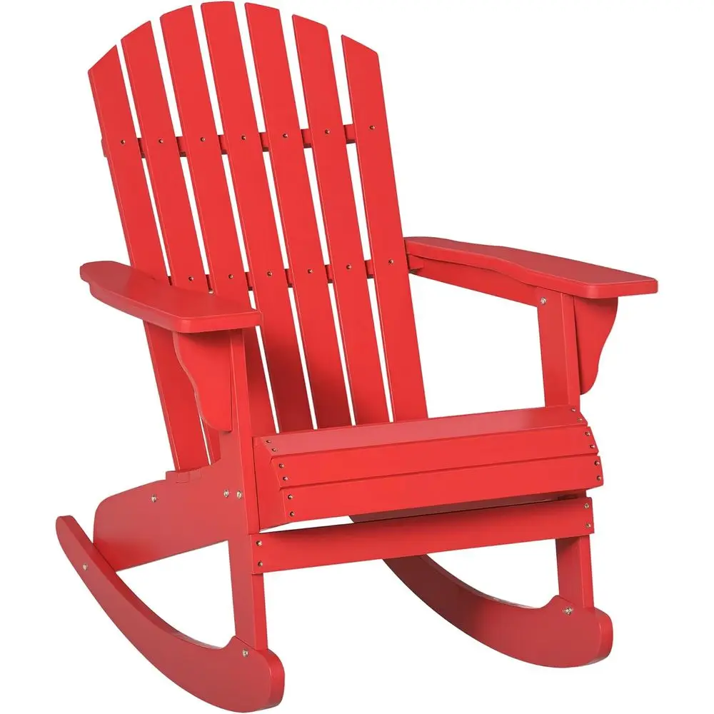 

Деревянное кресло-качалка Адирондак для улицы, кресло для отдыха у костра с деревянной решеткой, изогнутой спинкой и классическим деревенским дизайном