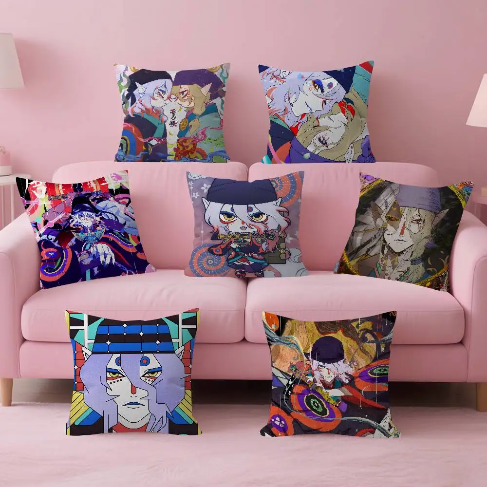 Anime Mononoke Kusuriuri   Cushion Cover Inches Farmhouse Decor Home Throw Pillow Covers for Couch Decorations