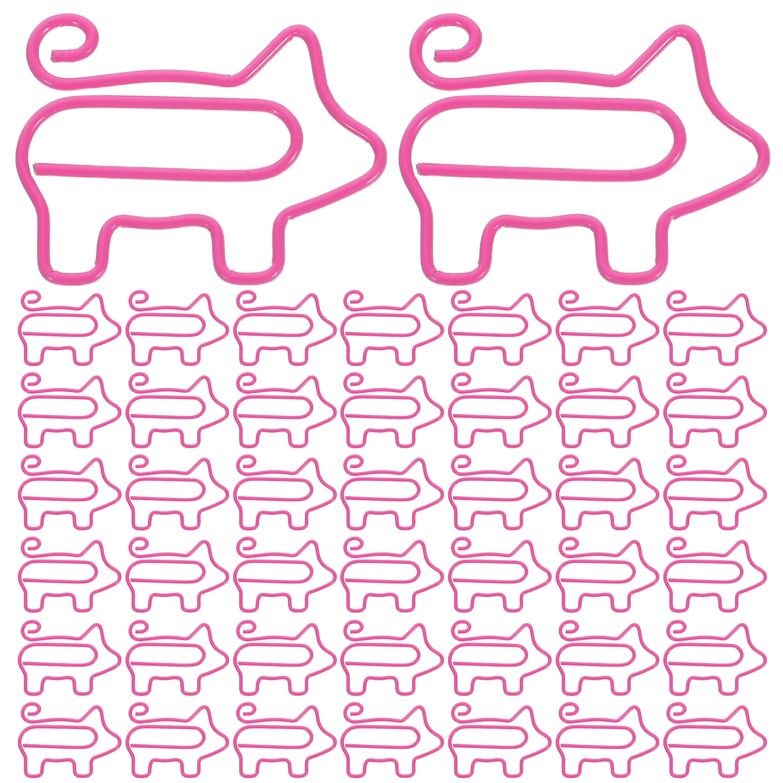 

50pcs Colorful Cartoon Pig Shaped Paper Clips Metal Office School Supplies Desk Accessories Document Holder