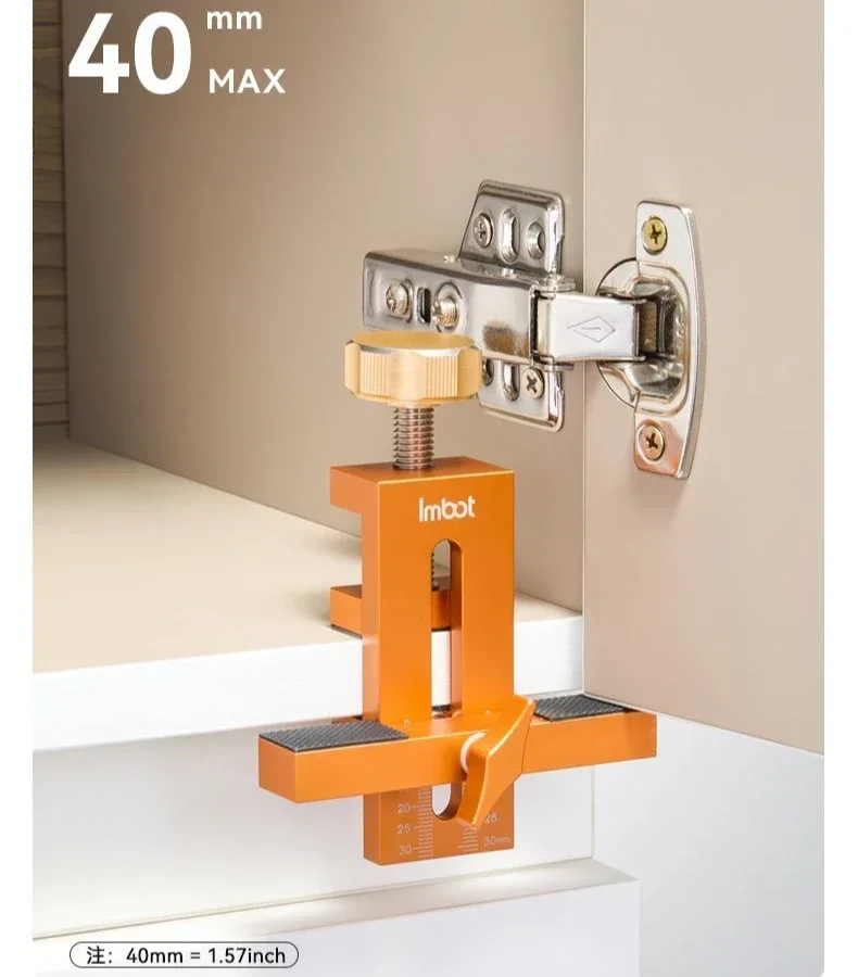Woodworking Cabinet Door Installation Jig,Door Panel Installation Rebounding Device Drilling Tool 2 in 1 Quick Positioning Tool