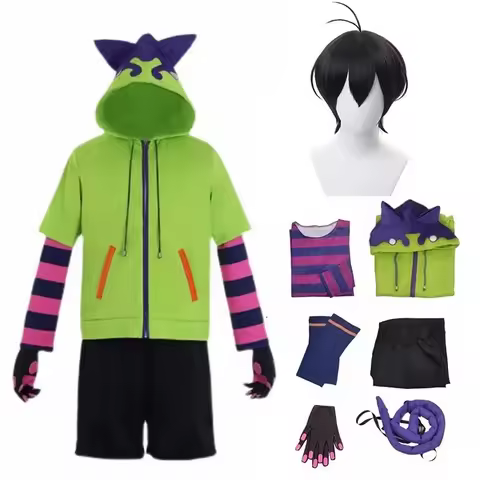 Anime Sk8 The Infinity Miya Chinen Hoodie Cosplay Costume Short Wig Uniform Set