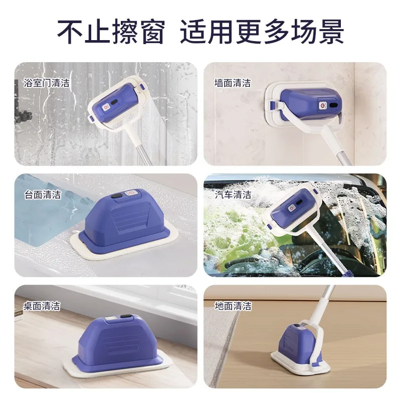 2025 جديد 3.7 فولت USB تهمة الأجهزة المنزلية اللاسلكية الكهربائية مُنظف نوافذ روبوت ذكي مرن القطب لكل من الجافة الرطبة #3