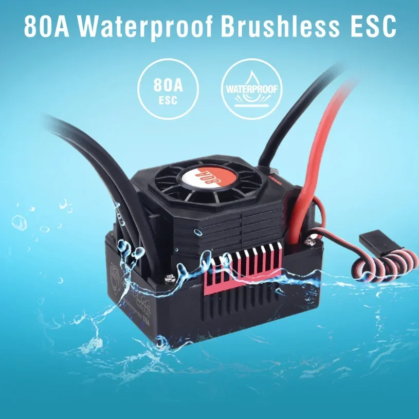 เซอร์พาส ฮอบบี้กันน้ำ 3650/3660 มอเตอร์ + 60A/80A ESC คอมโบสำหรับ 1/10-1/12 รถ RC