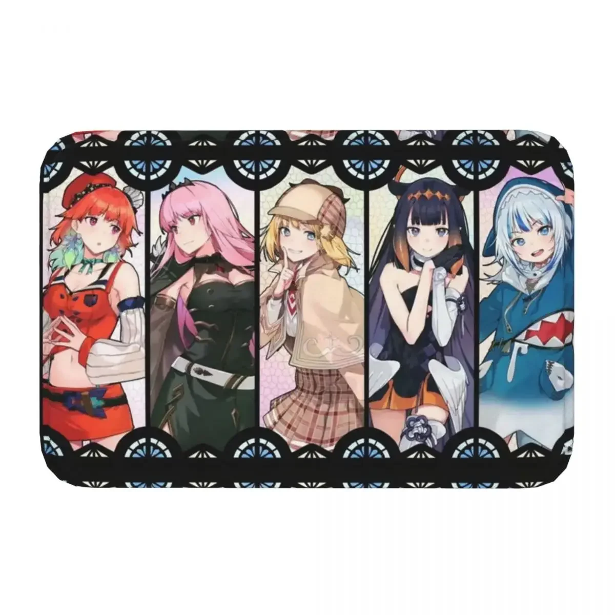 Hololive Production Fictitious Virtual Youtuber Vtuber Non-slip Doormat The Myth English Carpet Living Room Bedroom Mat Outdoor