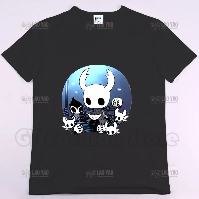 

Футболки с рисунком Hollow Knight, рубашки с игровым подолом, летняя рубашка с короткими рукавами HE KNIGH Harajuku Kawaii, рубашка большого размера