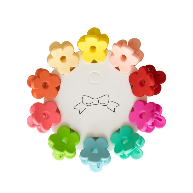 10 قطع ملونة الكرتون مقاطع مخلب صغيرة الطفل لون الحلوى زهرة مقاطع الشعر غير التالف مقاطع الشعر المتدلي للانفجارات #5