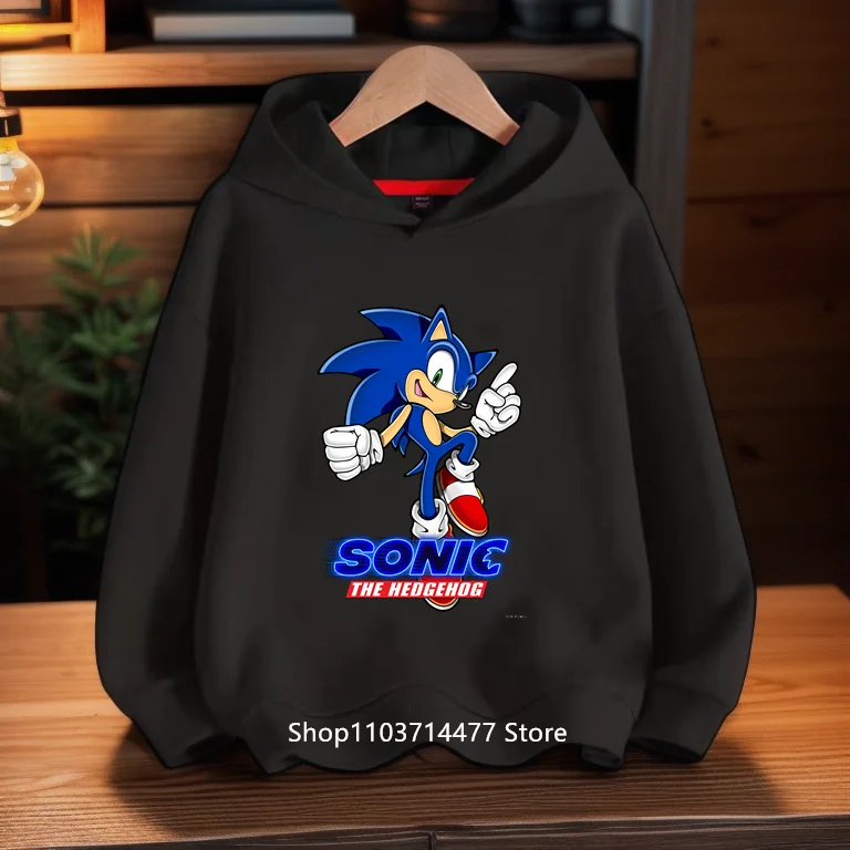 مليئة بالتبريد العصري! سترة بغطاء للرأس للأطفال مطبوعة ديناميكية سونيك، دع الأطفال أن تصبحًا حيويًا في الشارع لطيفًا ورائعًا #3