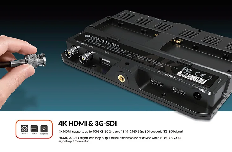 7 インチ超高輝度デジタル一眼レフフィールド監視昼光可視高輝度 FHD 監視