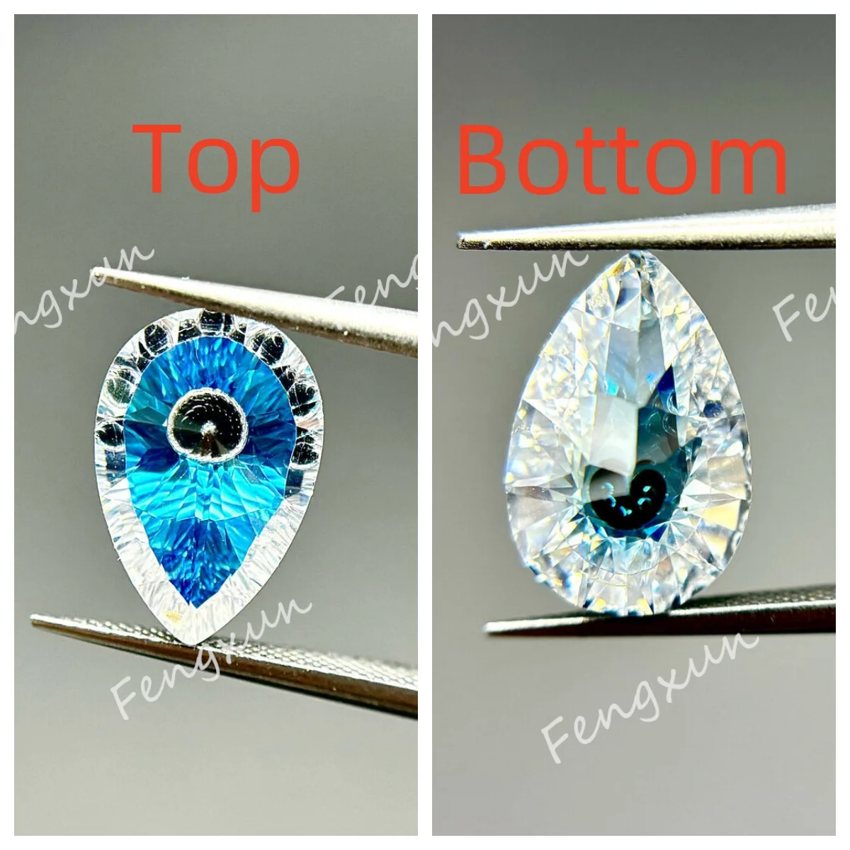 

Hot Evil eye Pear Shape Cubic Zirconia Blue GemStone Loose cz Beads for Woman Earrings inlay