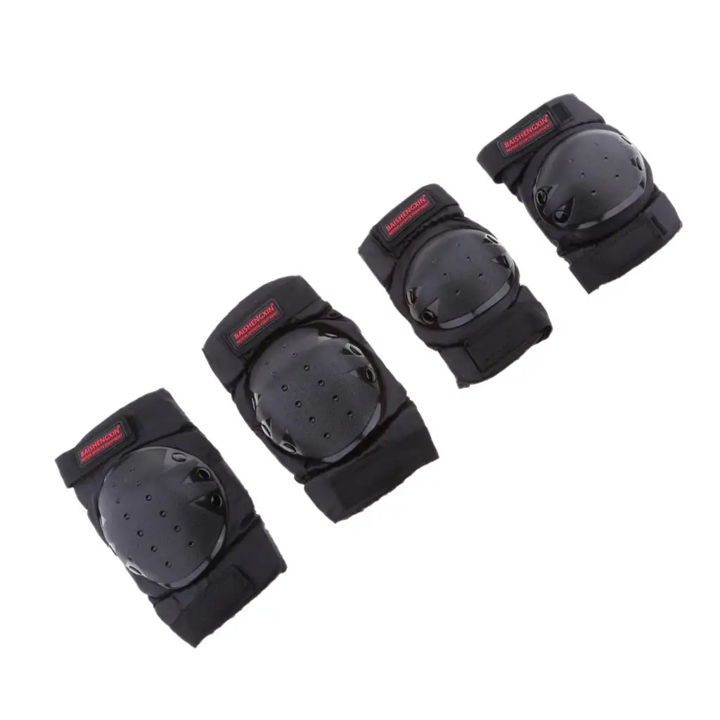 Coudières et genouillères pour moto, motocross cyclisme, protecteur, ensemble d'armures de protection, noir, 4 pièces