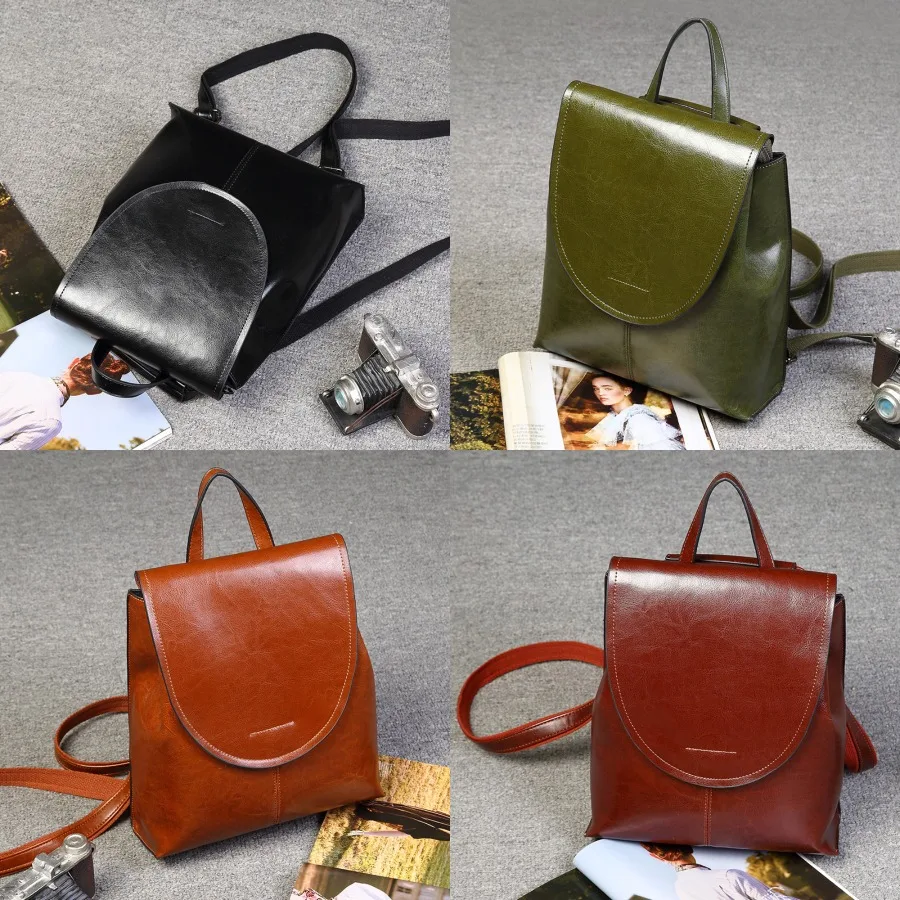 

【New style】New authentic leather women's bag backpack outdoor backpack -body bag retro fashionable schoolbag LOGO fashionable a