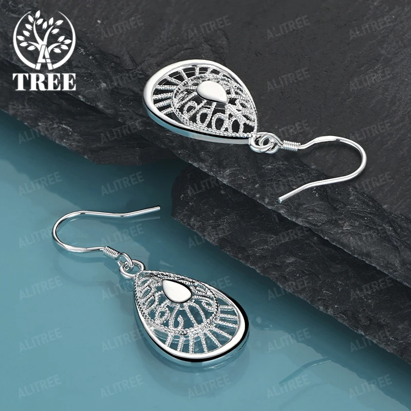 925 Sterling Silver Hollow Water Droplet Earrings For Women Party Romantic Valentine's Day Gifts Fine Unique Jewelry Accessories