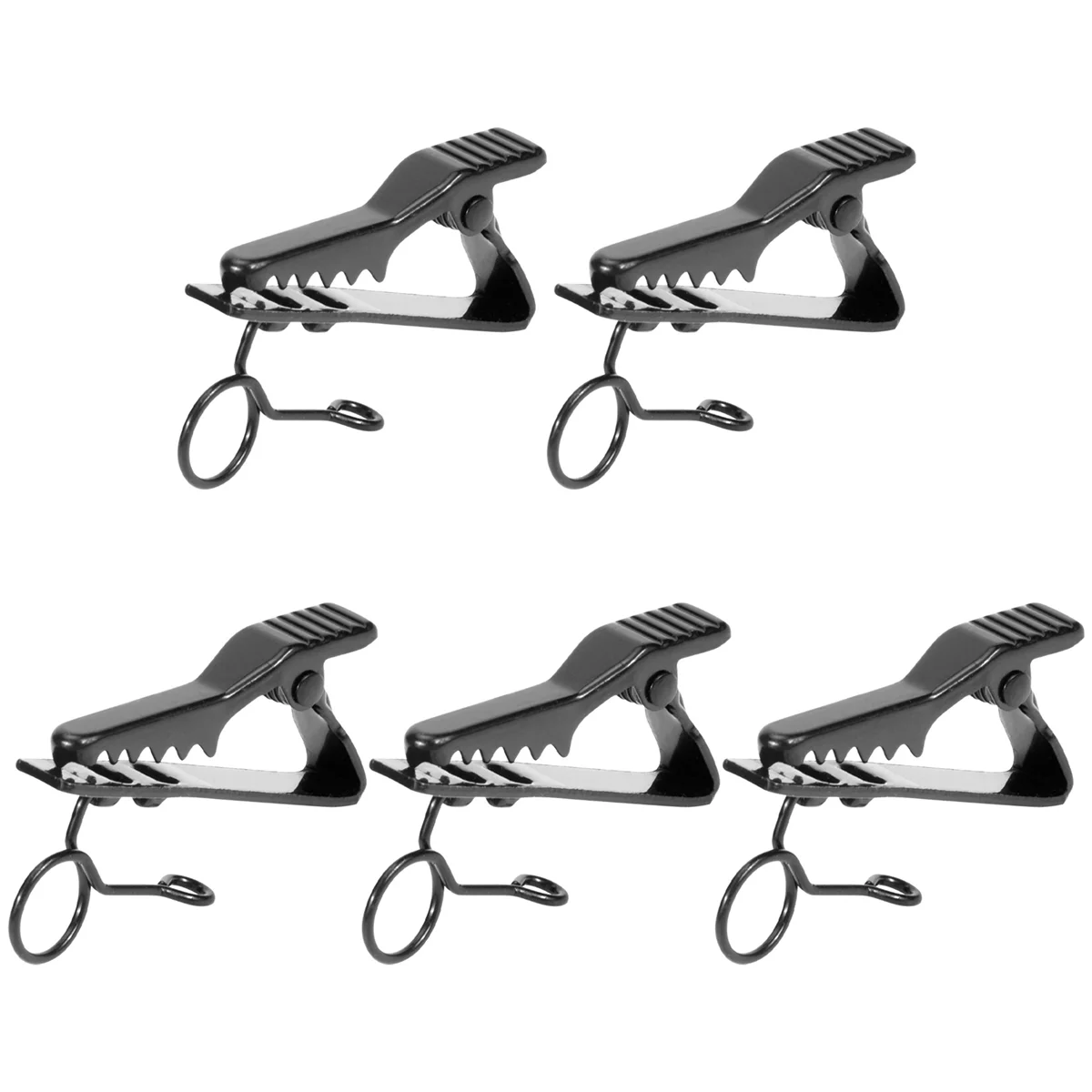 5 Pcs Ring Mini 7.5 mm Microphone Clip Holder Tie Clip Collar Clip Practical (Black)