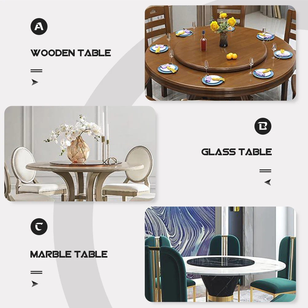

Aluminum Alloy Table Turntable Base Round Lazy Susan Bearing Professional Tray Household Swivel 360 Degree Smooth Rotation