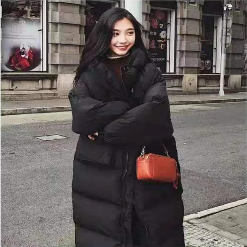 New Down Cotton Jacket Winter Women\'s Thickened Korean Long Section Large Size Winter Warm Extended Jacket Coat