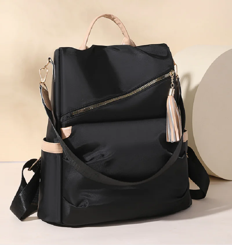New Women's Fashion Tassels Waterproof Oxford Travel Backpacks High Capacity Shoulder Bags Totes Preppy Style Notebook Schoolbag