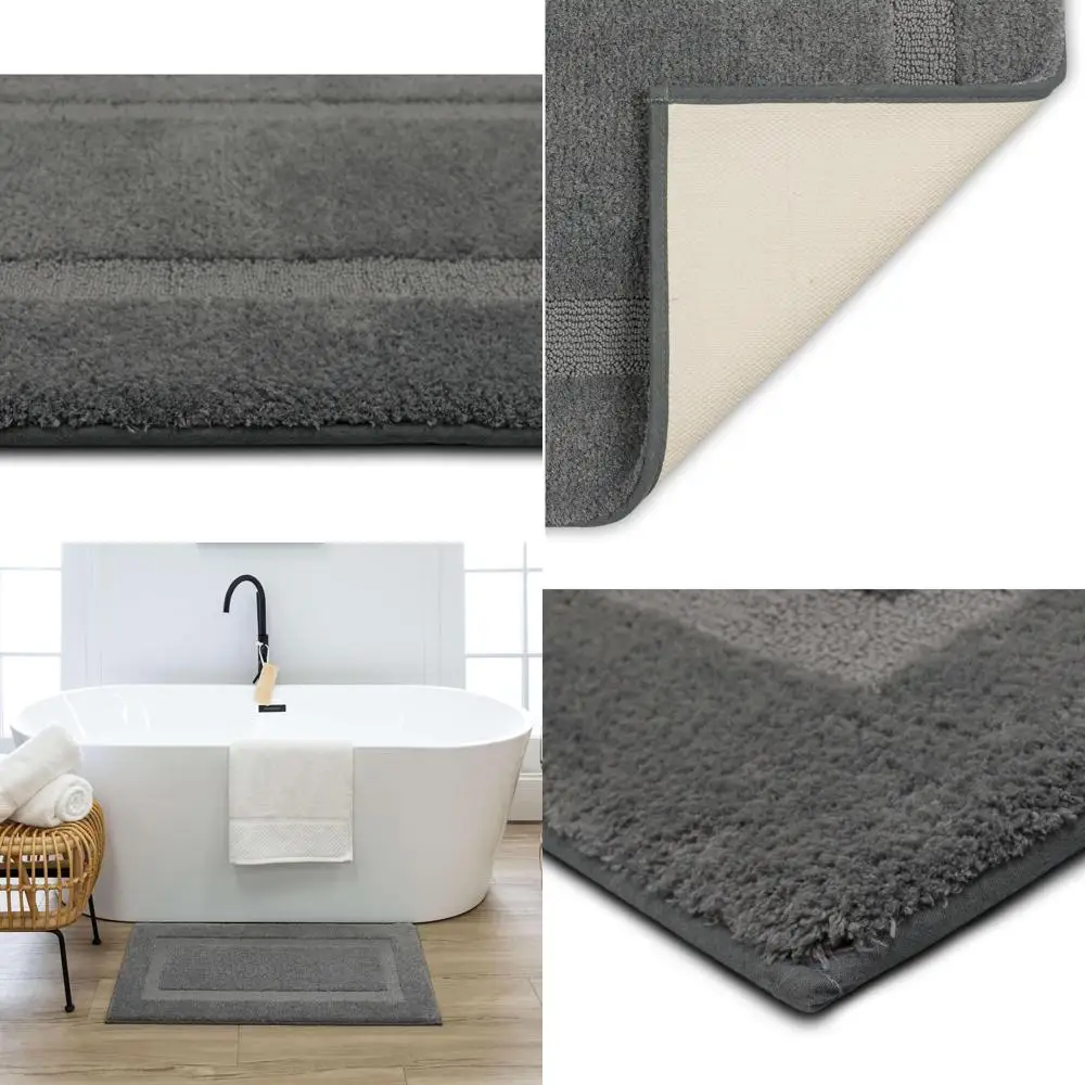 

Luxury Gray 2x3.4 Bath Mat, Ideal for Bathroom Use