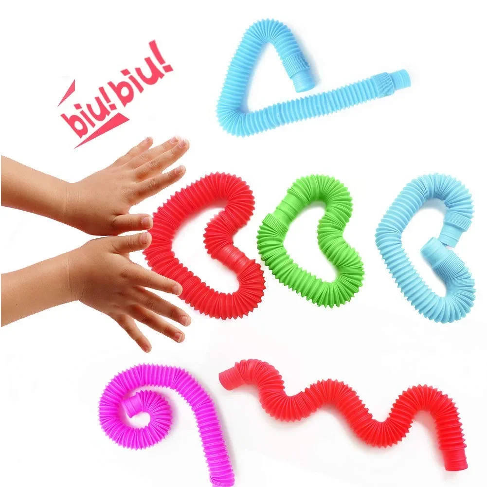 

5 Pack Fine Motor Skills & Learning Unique Classroom Fidget for Kids Pop Tube Sensory Toys